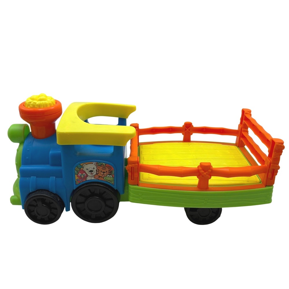 Fisher-Price Little People Choo Choo Zoo Train Musical Toy Blue Vehicle Sounds